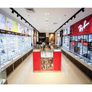 Diseño y tienda óptica personalizada, diseño de muebles, vitrina de gafas, tienda de accesorios, vitrina, centro comercial, tienda de gafas, quiosco