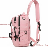 Sac à bandoulière tactique rose personnalisé AYPPRO, sac à bandoulière EDC OEM, sac modulaire MOLLE en nylon 900D, sac bandoulière pour vêtements techniques, randonnée en plein air