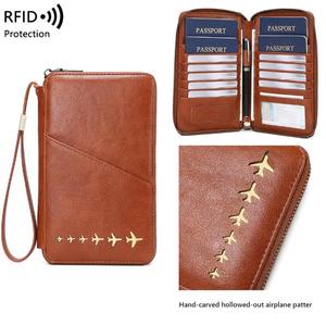 Fashionable Minimalist Passport Wallet, RFID Blocking Credit <b>Card</b> <b>Holder</b>, Multifunctional Travel Ticket Storage Passport <b>Holder</b> - Product Image 4