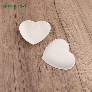 Heart Shape Plate Bagasse Sugarcane Biodegradable Plate For Finger Food