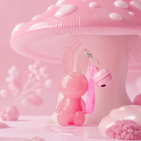 5ml dessin animé mignon lapin lèvre glaçure Tube avec trou de suspension brillant à lèvres bouteille matériau d'emballage avec porte-clés brillant à lèvres Tube