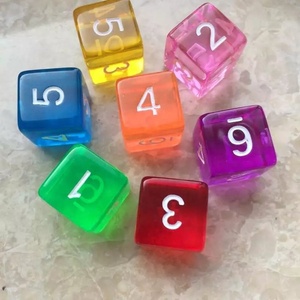 Vente flash Jeu de dés Yahtzee Dés à six faces carrés 16 mm D6 Dés noirs et blancs pour enfants - Product Image 4