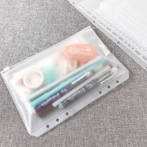 Carpeta con Cierre de PVC Ecológica e Inodora, con 6 Anillas, para Hojas Sueltas, Tamaño A5/A6, con Diseño de Cartera, para Uso Escolar - Product Image 3
