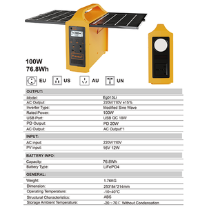 Draagbare 100W Mini Lithium-Ion Batterij Generator Ingebouwde Zonnepaneel Handig Kleine Outdoor Stroombron Voor Thuis Zaklamp - Product Image 6
