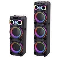 Speaker Audio Plastik Nirkabel Portabel Berkualitas Tinggi dengan Mic Terintegrasi Super Bass 100-300W untuk Pesta di Luar Ruangan dan Rumah Suara Stereo