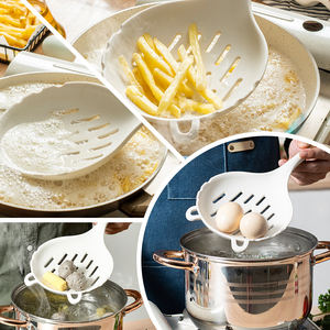 Cuchara perforada multifuncional para el hogar, cuchara de silicona resistente al calor, cuchara grande con filtro, cuchara para cocina, olla caliente, pasta - Product Image 5