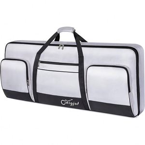 Free Sample Custom Large Keyboard <b>Bag</b> 61-Key Slim Carbon Fiber Case with <b>Wheels</b> Wheeled Keyboard <b>Bag</b> with Keys - Product Image 1