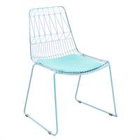 Chaise en fil métallique moderne, confortable, Design Simple, réplique, fer empilable, chaise d'extérieur Bertoia Lucy