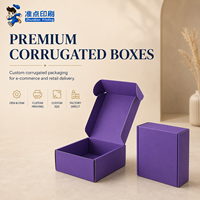 Boîte pliante en carton ondulé sur mesure de luxe haut de gamme, violette, durable, pour l'emballage de marque, impression de logo, OEM, ODM