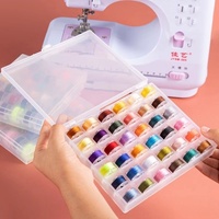 Ensemble de 25 accessoires de couture à la main pour la maison, bobines de fil colorées, style simple, kit de couture pratique, étui