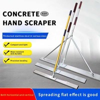Outils de construction durables, véritable racloir à béton, 1,2 m, manche long jaune, plaque de base en acier inoxydable, pelle