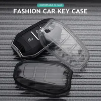Étui de clé de voiture transparent en TPU pour Peugeot 2008 3008 4008 5008 308 408 508 C1 C2 C4 C6 C3-XR Picasso Grand DS3 Accessoires