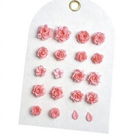 Breloques 3D en résine pour ongles, roses lumineuses, décorations florales à bord doré, mini accessoires floraux pour nail art DIY