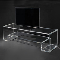 Meuble TV en acrylique de luxe personnalisé en gros avec roues Meubles de présentoirs de luxe