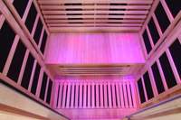 Cabine de sauna infrarouge à spectre complet en bois massif pour 2 personnes avec éclairage étoilé
