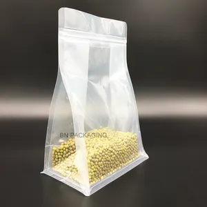 Transparent Packaging Bag Wholesale Instock Heat Seal Clear Food Pouch Flat Bottom Transparent Silk Tea Bag