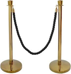 Venta al por Mayor de Barreras de Cuerda Trenzada de Acero Inoxidable con Acabado Dorado Mate de Alta Resistencia para Hoteles y Embarcaciones, 1000 mm de Altura - Product Image 5