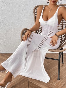 <span class=keywords><strong>Robe</strong></span> <span class=keywords><strong>de</strong></span> plage sans manches en dentelle à lacets, tricotée, décolleté plongeant, sexy, dos nu, pour femme - Product Image 2