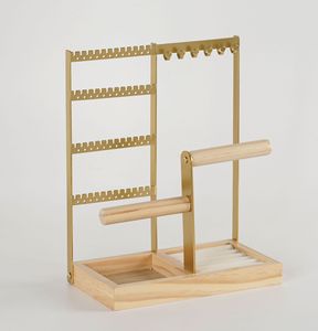 Multifunctional Detachable Wooden Bottom Jewelry Rack for Earrings Necklaces <b>Rings</b> Bracelets & <b>Watches</b> Women's Accessory Storage - Product Image 4