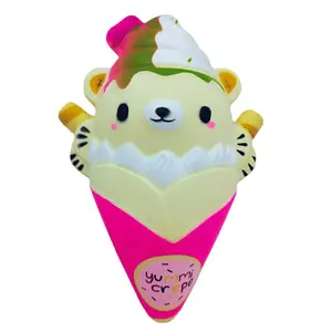 Factory Wholesale Cute Cartoon Ice Cream Corn Bear Squeeze Slow Rebound Fidget Toy PU Stress Relief Squishy Toy