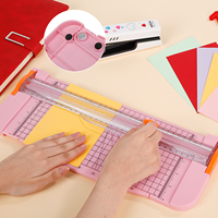 Cortador de Papel A4 Portátil de Escritorio, Recto y en Ángulo, para Fotos, Manualidades, Álbumes de Recortes, Oficina y Escuela