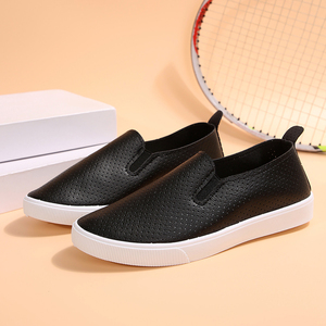 Zapatos <span class=keywords><strong>de</strong></span> mujer, <span class=keywords><strong>zapatillas</strong></span> planas, zapatos casuales con cordones para exteriores, zapatos planos blancos abiertos - Product Image 6