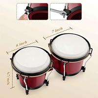 Factory-Direct 6+7-Inch Wooden Bongo Drums Wooden Hand Percussion Drums with Bag Percussion Instruments