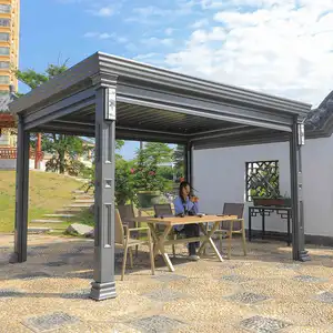 Nhôm không thấm nước dù để che nắng pergola tán nhà hàng ban công LED ánh sáng bóng râm phòng mái hiên ngoài trời