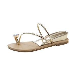 Sandalias de tacón alto planas con diamantes de imitación y correa en el dedo, estilo hada francés, para mujer, novedad de verano 2026, sandalias de exterior al por mayor - Product Image 5