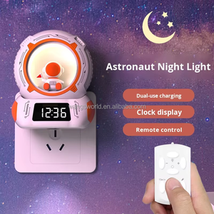 Nueva Lámpara Nocturna LED Moderna con Enchufe, <span class=keywords><strong>Luz</strong></span> Blanca Cálida, Regalo Creativo, Ambiente de Alta Gama para el Hogar, Dormitorio, Mesita de Noche, Regulable, con Forma de Reloj - Product Image 3