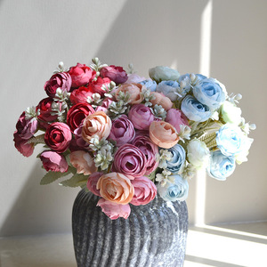 Ramo de Flores de Ranúnculo Artificiales de Seda Realista de 18 Cabezas, Mini, al por Mayor de China, para Decoración del Hogar, Centro de Mesa para Bodas - Product Image 3