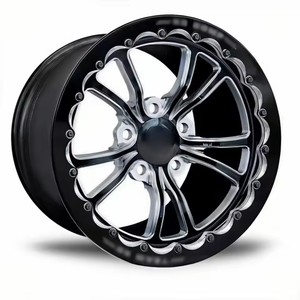 Nouvelles <span class=keywords><strong>jantes</strong></span> en alliage d'aluminium forgé à cinq branches, 2 pièces, 5x4.75, noir brillant, usinées, Vitesse Beadlock, 15-17 pouces, pour Corvette - Product Image 4