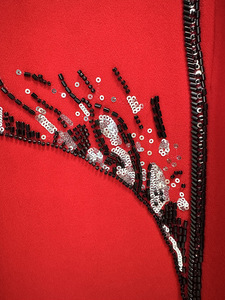 Robe de <span class=keywords><strong>soirée</strong></span> longue élégante de luxe rouge pour femme, à sequins floraux, manches longues, style <span class=keywords><strong>couture</strong></span>, moulante, pour fête - Product Image 6