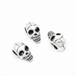 Wholesale 21*11*9MM Alloy Skull Beads For Halloween Necklace Bracelet Jewelry Making Accessories