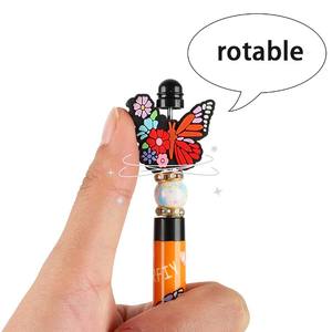 Новая детская гелевая ручка O&Q с ластиком, синие и черные чернила, пластиковая, 0.5 мм, с милым мультяшным дизайном бабочки, рекламная, с возможностью нанесения логотипа - Product Image 6