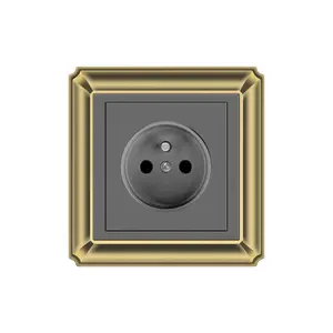 Gold bronze vintage French safe plug switches and sockets of British wall switch&socket