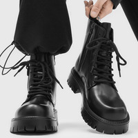 2026 Bottines à plateforme épaisse blanches pour homme, style épuré, avec tirette, pour tenues masculines tendance