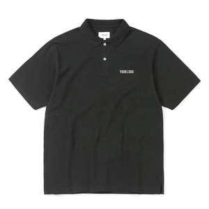 <span class=keywords><strong>Polo</strong></span> in Cotone da Uomo Personalizzate con Ricamo, Piqué Nero, Manica Corta, Abbottonatura Frontale, Casual e Business, Per Tutte le Stagioni - Product Image 1