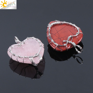 CSJA nuovo albero della vita filo avvolto in cristallo amore cuore ametista <span class=keywords><strong>rosa</strong></span> <span class=keywords><strong>quarzo</strong></span> ciondolo <span class=keywords><strong>collana</strong></span> F053 - Product Image 3