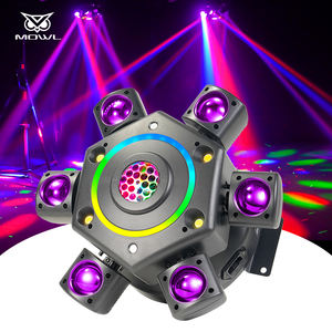 Nouveau produit : Lumière laser à faisceau rotatif à 6 bras, RGBW 4 en 1, 100W, tête mobile LED, effet lumineux pour discothèque, bar, DJ, fête à domicile - Product Image 1