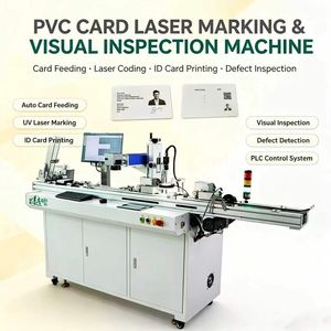 Machine de marquage laser sans contact pour la fabrication de cartes RFID, gravure de numéros de série, vérification des données et retrait pneumatique des cartes défectueuses - Product Image 1