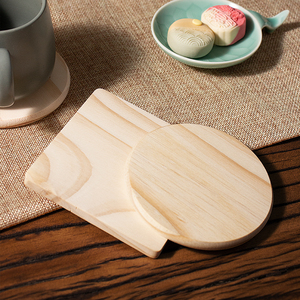 Custom Cedar Wood Coasters Set <strong>Round</strong> and Square, Splinter-Free Heat-Resistant Cup <strong>Mats</strong> for Tea Mugs, Coffee <strong>Table</strong> Protection - Product Image 3