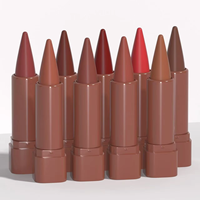 Rouge à lèvres mat créatif Bullet Head High Pigment Marque privée Végétarien Naturel Étanche Vitamine C Gel Rouge à lèvres solide