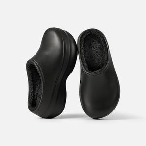 Sabots d'hiver doublés polaire pour hommes, mules pour femmes, pantoufles à plateforme, chaussures décontractées d'intérieur à bout ouvert, sandales en peluche - Product Image 5
