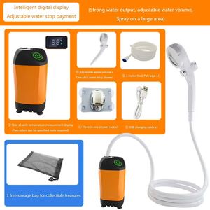 Équipement de lavage de voiture portable d'extérieur rechargeable pour le camping avec affichage numérique USB et douche électrique - Product Image 2