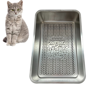 Tamizar la caja de arena para gatos Tamizar las cajas de acero inoxidable Sin alfileres para pellets Caja de arena para gatos - Product Image 6