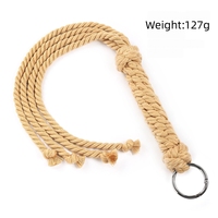 Fouet en corde polyester rouge et noir tressé à la main BDSM, fouet pour jeux de bondage, jouets pour adultes, SM pour femmes, hommes, couples, 25 pouces
