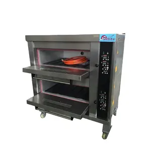 Commercial Gas Bakery 2 Deck 4 Tray Electric Automatic Cake and Bread Oven for Bake
