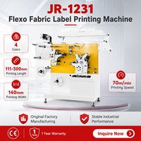 Imprimante flexographique haute vitesse JR-1231 4 couleurs 70m/min, homologuée CE, alimentation par rouleau, pour l'impression d'étiquettes textiles