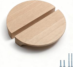 Boutons et poignées en bois pour cuisine, boutons de sécurité en hêtre pour portes de placards de cuisine - Product Image 4